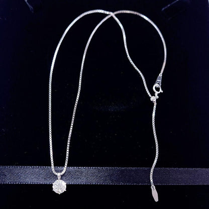 经 GIA 认证的 D FL 3EX 天然钻石项链 K18WG 白金，纯色 [附 GIA 证书]。