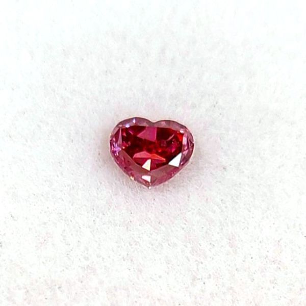 0.21ct FANCY PURPLISH RED ハート シェイプ 天然 レッドダイヤモンド