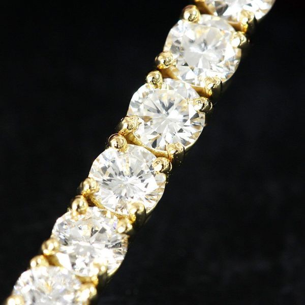 Glitter! High quality 7ct Natural Diamond 18 Gold K18 YG Tennis Bracelet [ identification report]