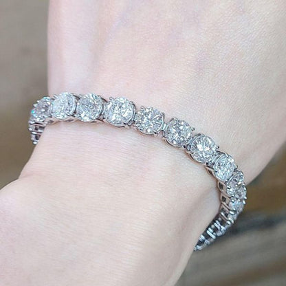 Gleam! All Heart Cue H&C 10ct Natural Diamond PT900 PT850 Platinum Tennis Bracelet April Birthstone 【identification reportWith] (copy)