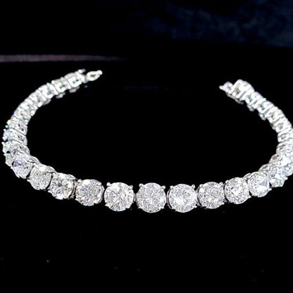 Gleam! All Heart Cue H&C 10ct Natural Diamond PT900 PT850 Platinum Tennis Bracelet April Birthstone 【identification reportWith] (copy)