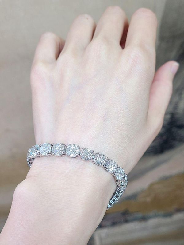 Gleam! All Heart Cue H&C 10ct Natural Diamond PT900 PT850 Platinum Tennis Bracelet April Birthstone 【identification reportWith] (copy)