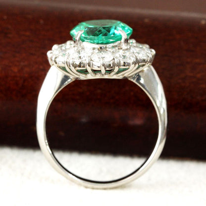 Super special product! Colombia 3.67ct Natural Emerald 1.82ct Natural Diamond PT900 Platinum Ring Ring [GIA Division]