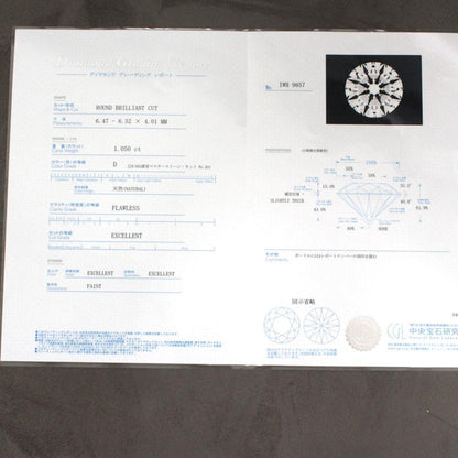 세계 최고 품질! 1.05ct D 색상 완벽한 3excellent Natural Diamond Ruth [GIA Appraisal]