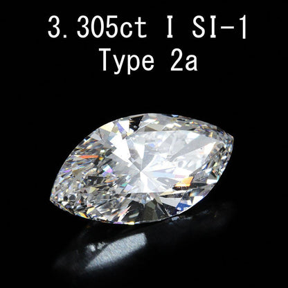 3.305CT I颜色Si-1 type2a天然钻石侯爵切割 裸钻 【 CGL 带证书]