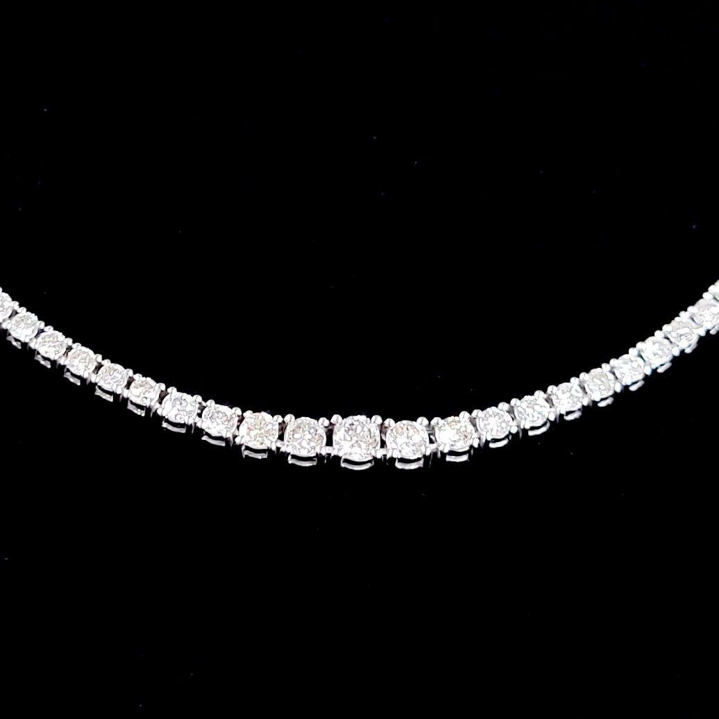 Square shape! 5ct natural diamond PT850 platinum gradation tennis necklace 【Square shape!identification reportWith】 【Comes with