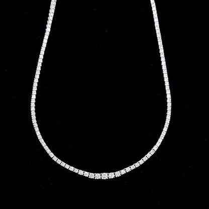 Square shape! 5ct natural diamond PT850 platinum gradation tennis necklace 【Square shape!identification reportWith】 【Comes with