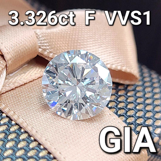 Ultimate beauty! 3.326ct F VVS-1 natural diamond loose GIA grading reportCGL grading]