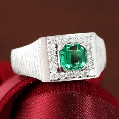 The finest F1 Colombia 1.16ct Natural Emerald 0.43ct Natural Diamond Platinum PT900 Ring Ring May Birthstone [GIA Division]