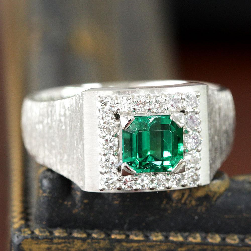 The finest F1 Colombia 1.16ct Natural Emerald 0.43ct Natural Diamond Platinum PT900 Ring Ring May Birthstone [GIA Division]