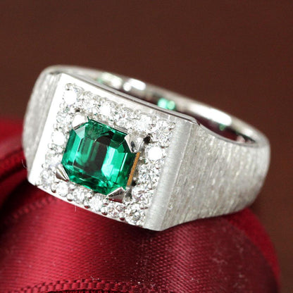 The finest F1 Colombia 1.16ct Natural Emerald 0.43ct Natural Diamond Platinum PT900 Ring Ring May Birthstone [GIA Division]