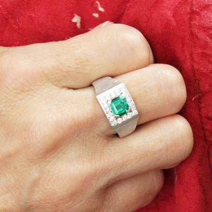 The finest F1 Colombia 1.16ct Natural Emerald 0.43ct Natural Diamond Platinum PT900 Ring Ring May Birthstone [GIA Division]