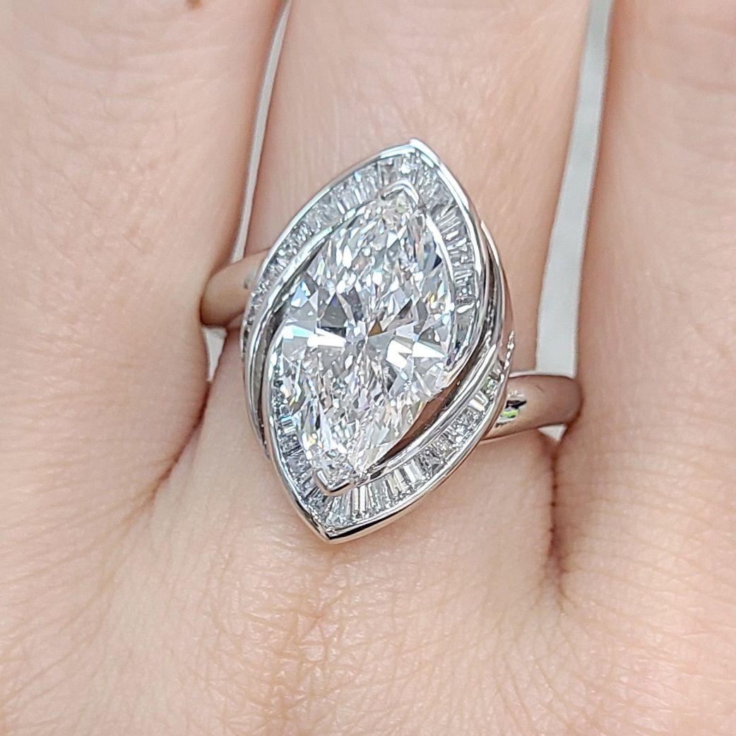 マーキース リング プラチナ 鑑定書 超希少！大粒！3.305ct Type2A 