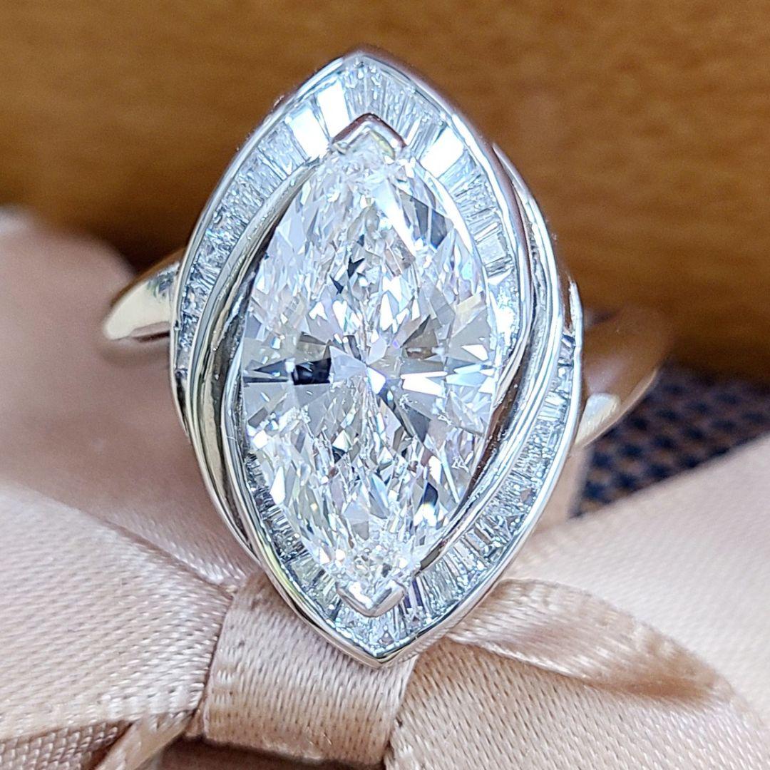 マーキース リング プラチナ 鑑定書 超希少！大粒！3.305ct Type2A 