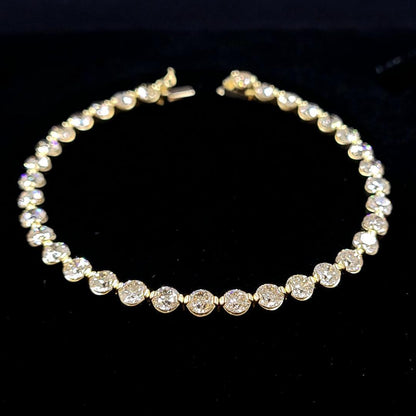 The best! Heart Que 10.5ct Diamond K18 YG Yellow Gold Tennis Bracelet 18 Gold [identification report]