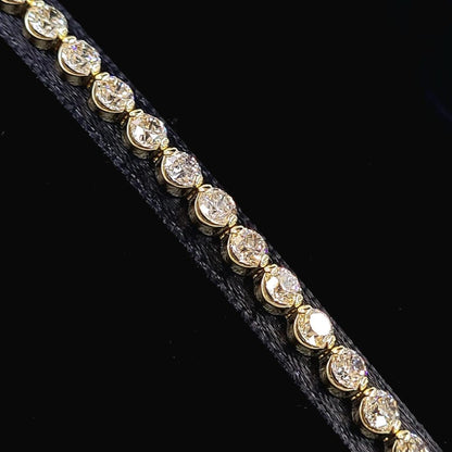 The best! Heart Que 10.5ct Diamond K18 YG Yellow Gold Tennis Bracelet 18 Gold [identification report]