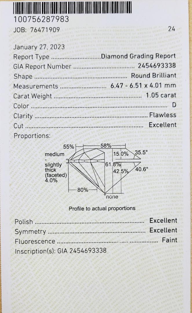 The world's highest perfect quality! 1ct D FL 3EX Heart Cue Natural Diamond Platinum PT900 Ring Ring 【 GIA grading reportWith GIA]