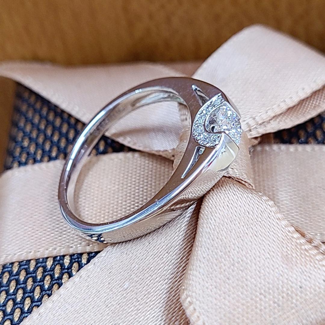 天然ダイヤモンド リング ハート 4月誕生石 プラチナ900 指輪 オープン ハート レディース メンズ 4月誕生石 天然