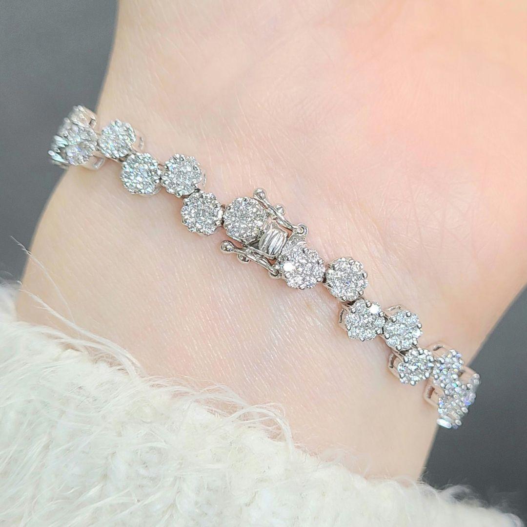 大人気！ 1ct ダイヤモンド K18 wg テニスブレスレット 鑑別付 【公式
