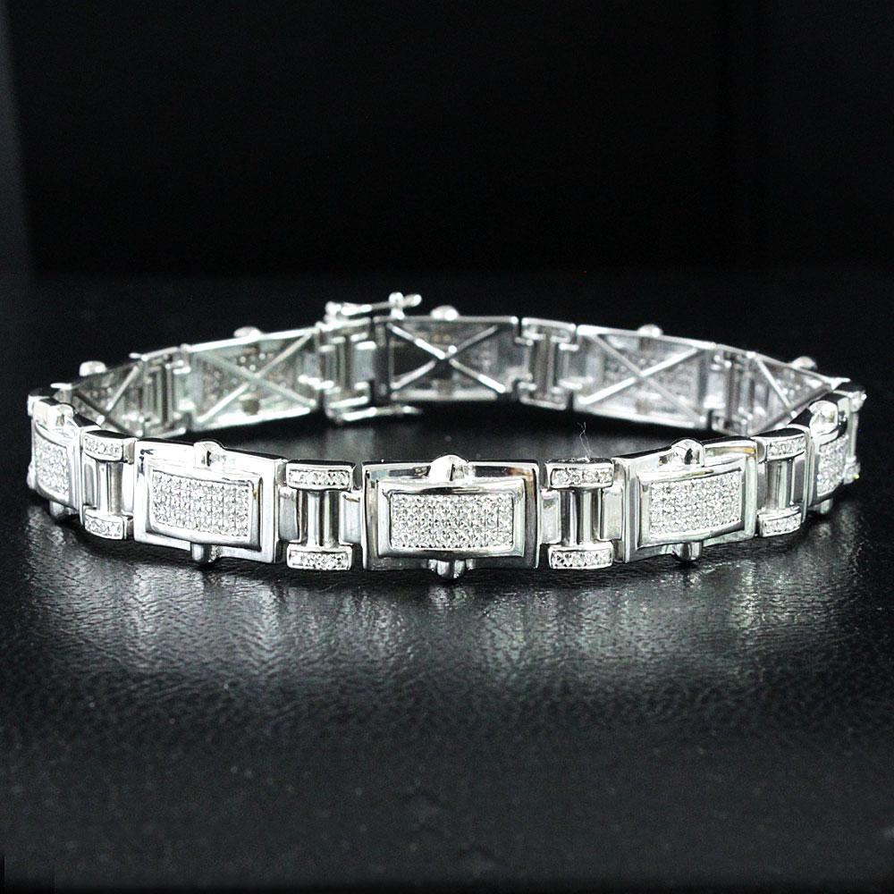 Unisex 3ct K14 WG White Gold Stylish Bracelet 14k Goldidentification reportAttached]