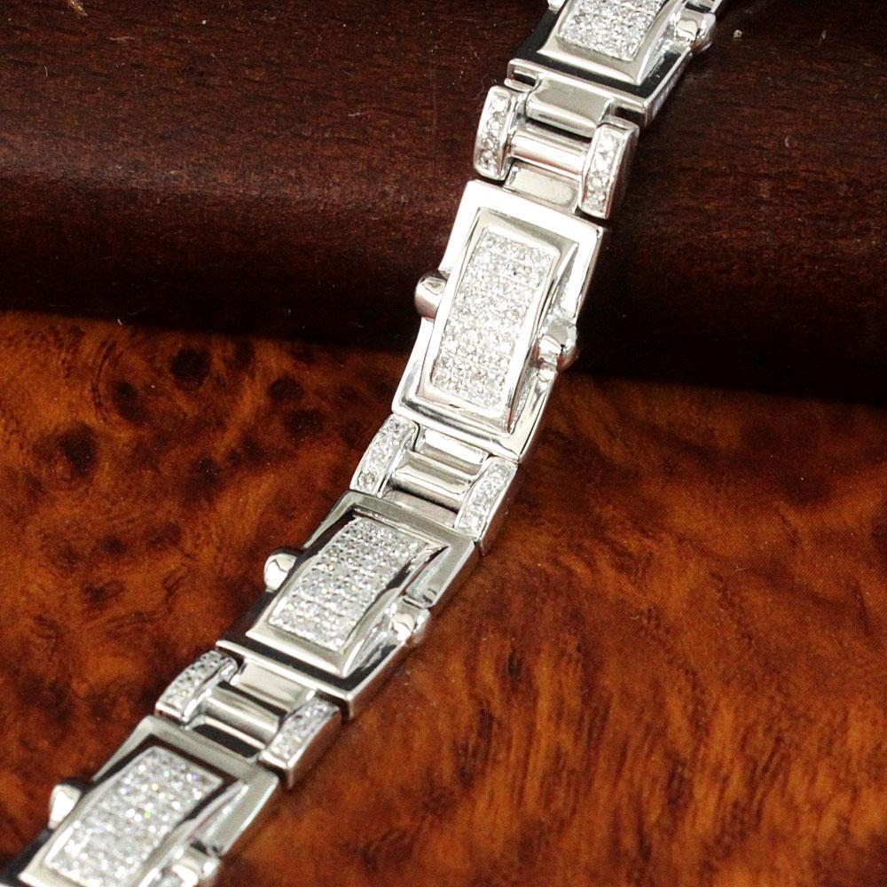 Unisex 3ct K14 WG White Gold Stylish Bracelet 14k Goldidentification reportAttached]