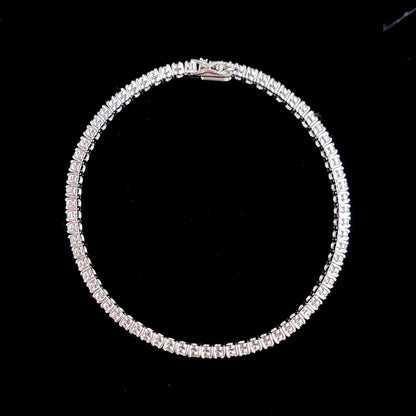 Stylish! Double-strand 3.5ct natural diamond K18 WG white gold bracelet [...identification reportWith