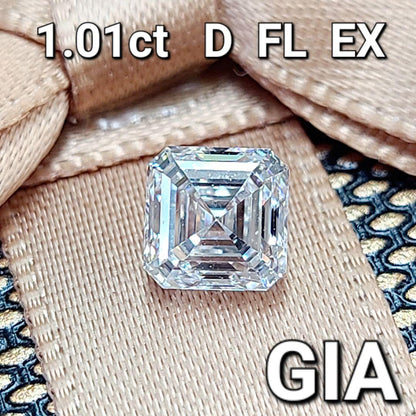 World's highest quality!  1.01ct D Color FL 2EX Natural Diamond Asscher Cut looseGIA Certificate of Authenticity