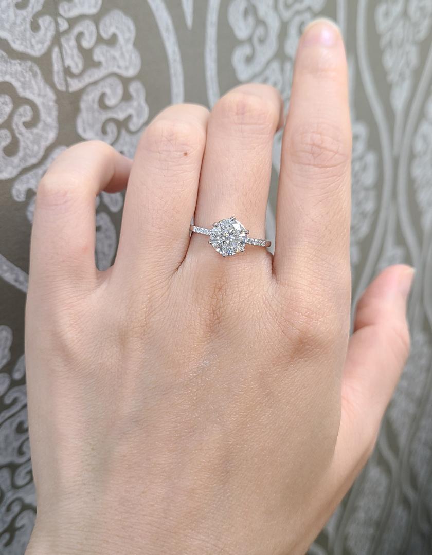 大粒！2ct 天然ダイヤモンド SI2 プラチナ Pt900 リング 指輪【中央
