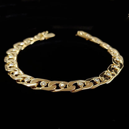 The best! Heart Que 10.5ct Diamond K18 YG Yellow Gold Tennis Bracelet 18 Gold [identification report]