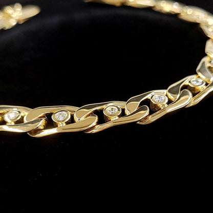 The best! Heart Que 10.5ct Diamond K18 YG Yellow Gold Tennis Bracelet 18 Gold [identification report]