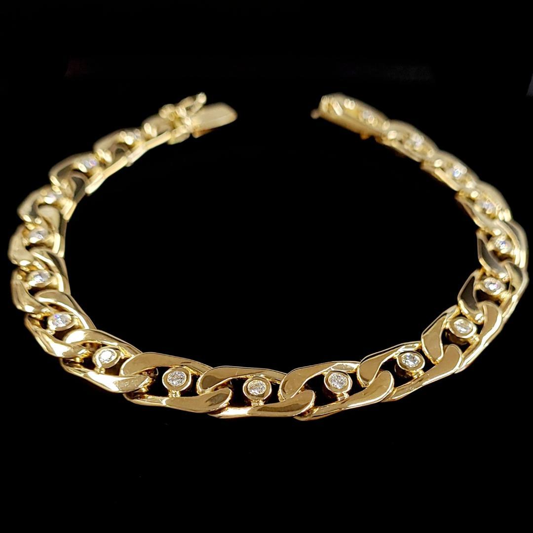 The best! Heart Que 10.5ct Diamond K18 YG Yellow Gold Tennis Bracelet 18 Gold [identification report]