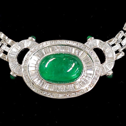 VIP Specifications! Top quality 16ct natural emerald 12ct natural diamond 18k gold K18WG white gold necklace [.identification reportWith]