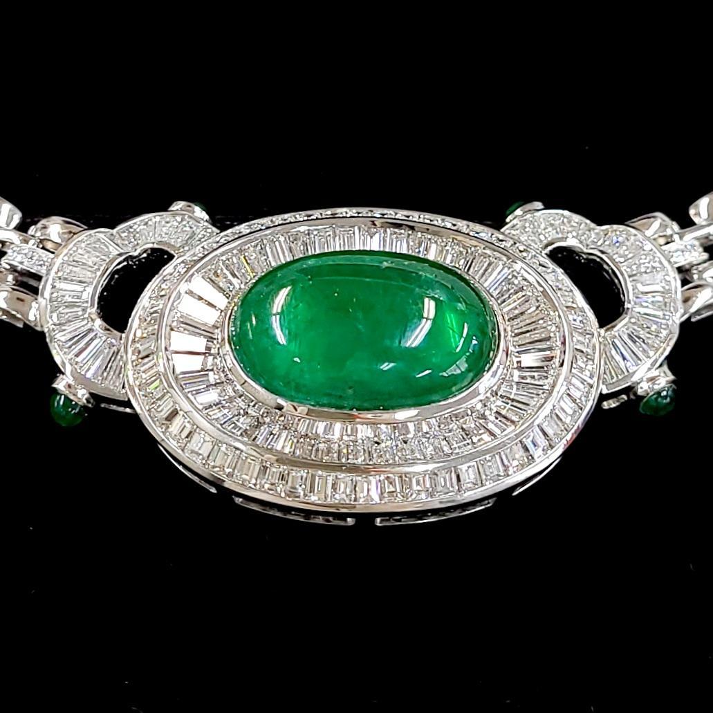 VIP Specifications! Top quality 16ct natural emerald 12ct natural diamond 18k gold K18WG white gold necklace [.identification reportWith]