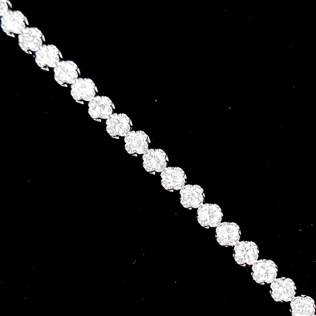 Colorless and high quality! 5ct Natural Diamond K18 WG White Gold Tennis Bracelet April Birthstone [identification report]