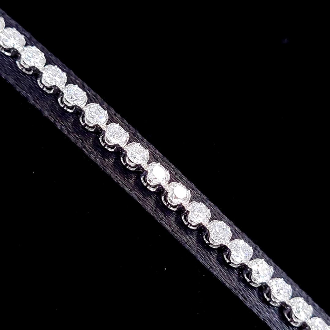 Colorless and high quality! 5ct Natural Diamond K18 WG White Gold Tennis Bracelet April Birthstone [identification report]