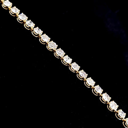 Very popular! Selected 5ct Natural Diamond 18k Gold K18 YG Yellow Gold Tennis Bracelet 【identification reportWith