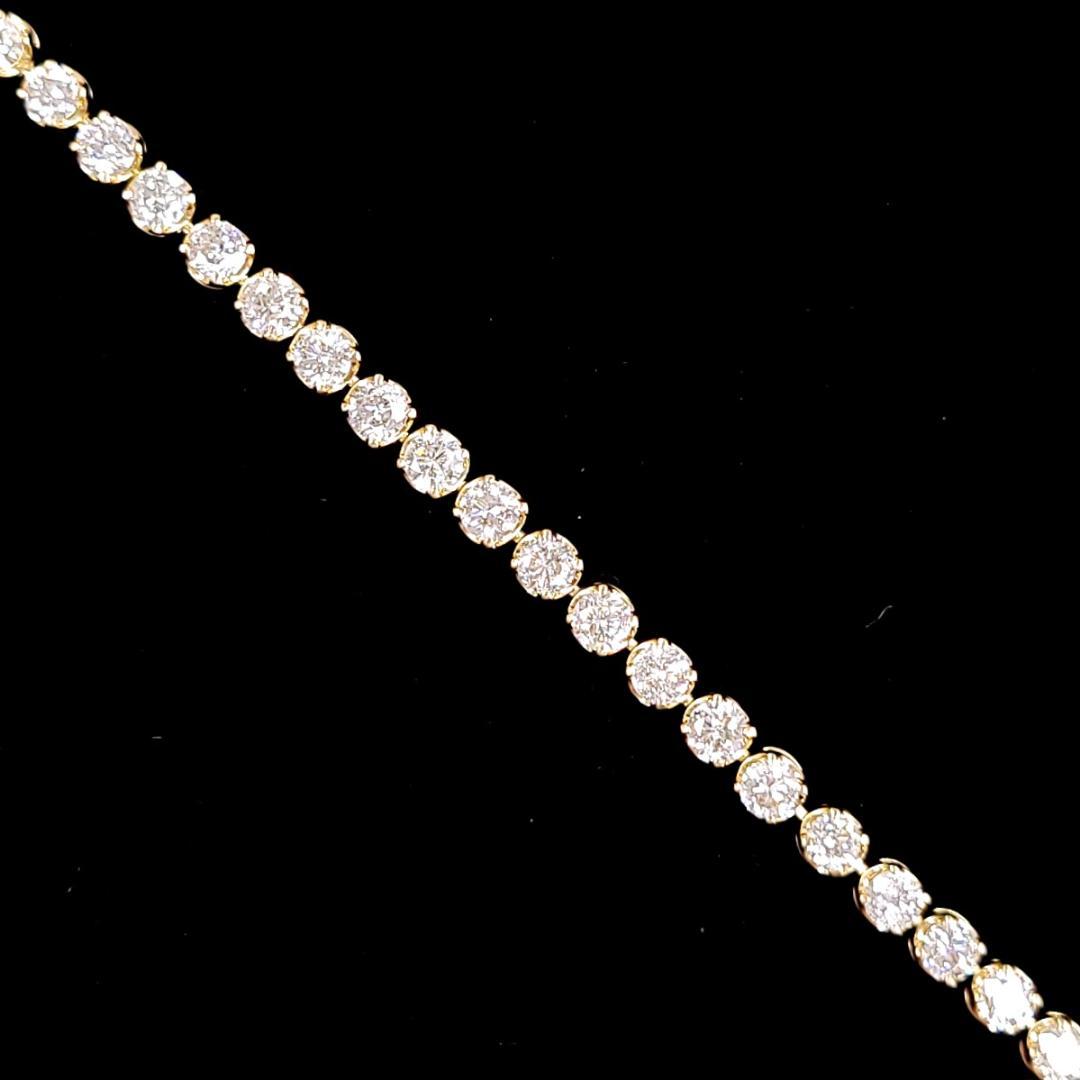 Very popular! Selected 5ct Natural Diamond 18k Gold K18 YG Yellow Gold Tennis Bracelet 【identification reportWith