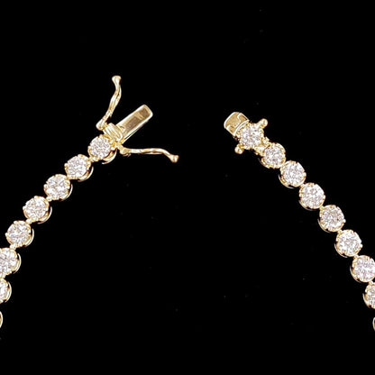 Very popular! Selected 5ct Natural Diamond 18k Gold K18 YG Yellow Gold Tennis Bracelet 【identification reportWith