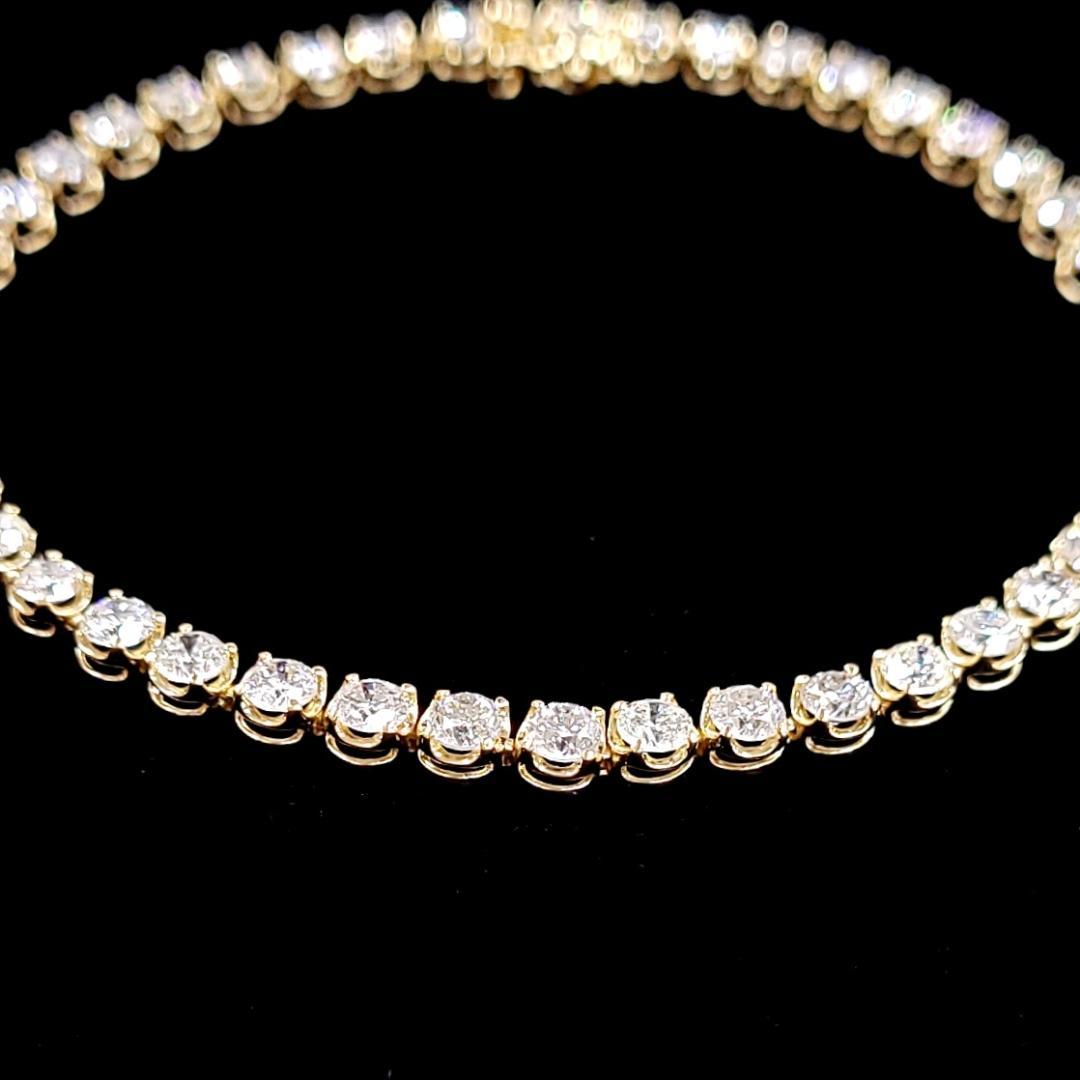 Very popular! Selected 5ct Natural Diamond 18k Gold K18 YG Yellow Gold Tennis Bracelet 【identification reportWith