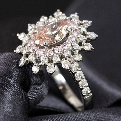 Rare! 1.016ct Fancy Orangy Pink Natural Diamond PT950 Platinum Ring Ring [grading reportFancy pink