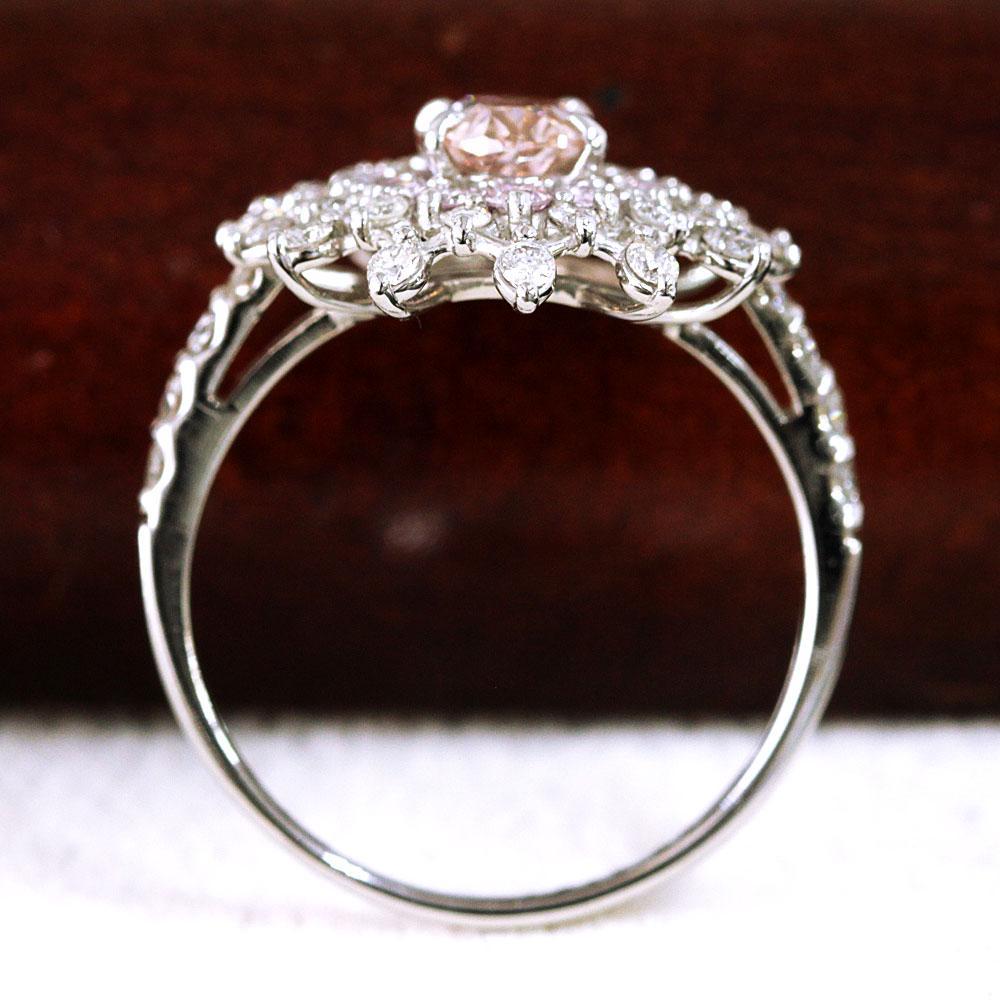 Rare! 1.016ct Fancy Orangy Pink Natural Diamond PT950 Platinum Ring Ring [grading reportFancy pink