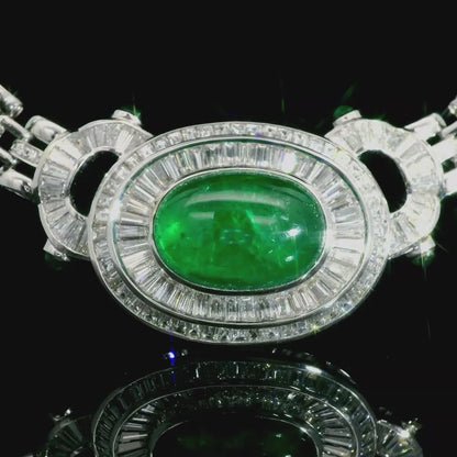 VIP Specifications! Top quality 16ct natural emerald 12ct natural diamond 18k gold K18WG white gold necklace [.identification reportWith]