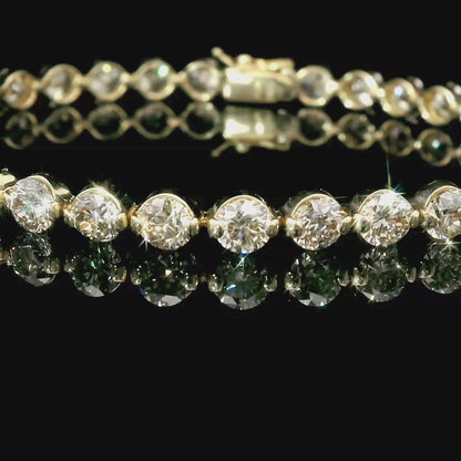 The best! Heart Que 10.5ct Diamond K18 YG Yellow Gold Tennis Bracelet 18 Gold [identification report]