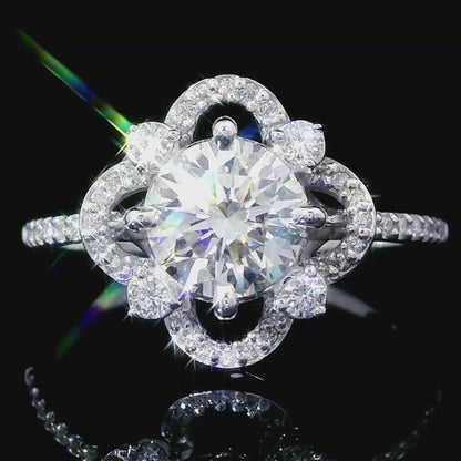 1.00ct H VS2 3EX Natural Diamond K18WG Ring [With GIA Appraisal]