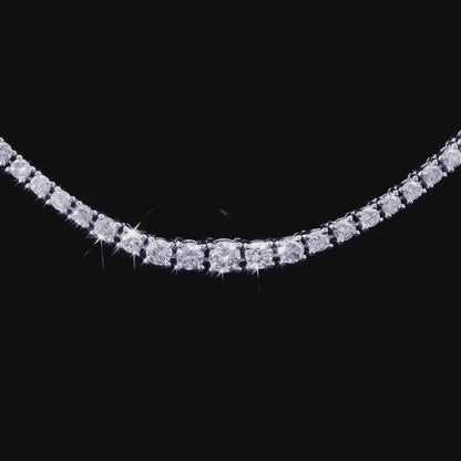 Square shape! 5ct natural diamond PT850 platinum gradation tennis necklace 【Square shape!identification reportWith】 【Comes with