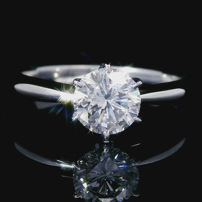 Appearance 1CT E vs2 GOOD Natural Diamond Platinum PT900 Ring Ring April Birthstone [With GIA Appraisal]