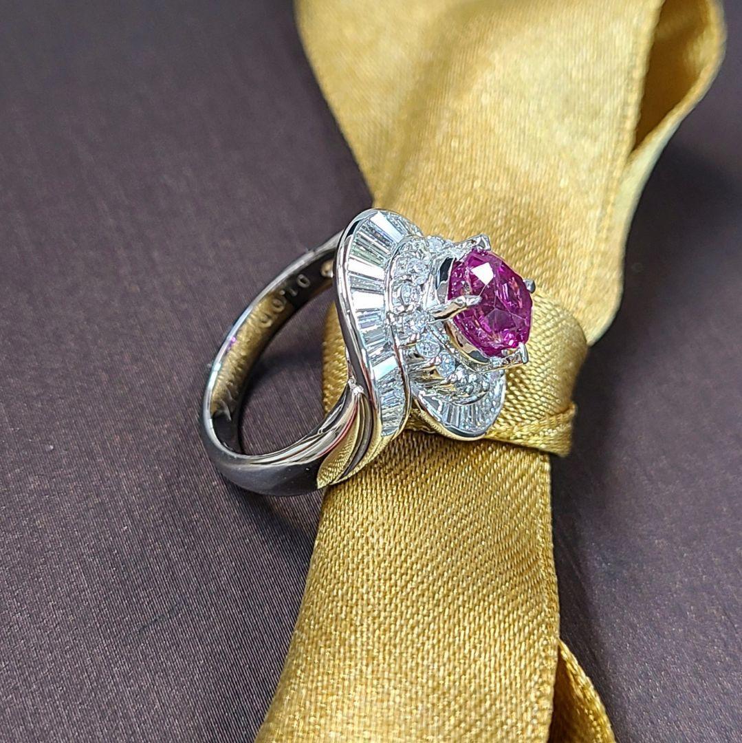 PT900 ピンクサファイア　ダイヤモンド　リング　プラチナ　ジュエリー　指輪ピンクサファイヤ