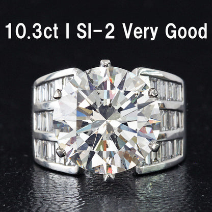 10.3ct i Color SI-2 VERY GOOD Natural Diamond Platinum PT900 Ring Ring April birthstone [grading report]