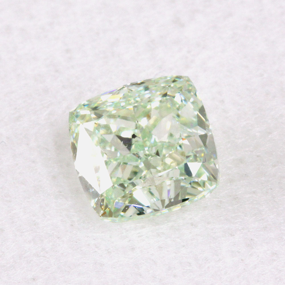 1.540ct FANCY GREEN VS-2 天然 天然 グリーンダイヤモンド ルース クッションカット【中央宝石研究所鑑定】