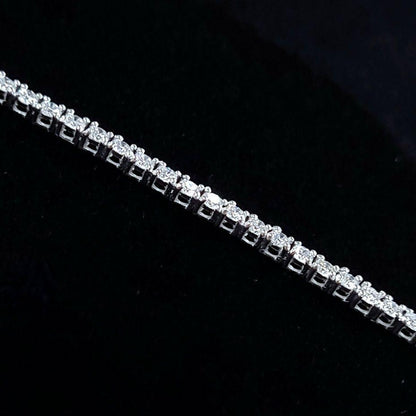 All D Color 2CT Natural Diamond K18 WG White Gold Tennis Bracelet 18 Gold [identification report]